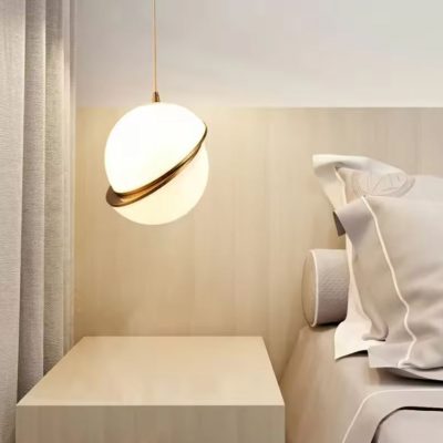 Modern Bisected Globe Pendant Light Bedside
