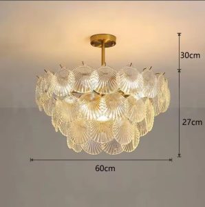 Scallop Shell-Inspired Glass Chandelier 60cm