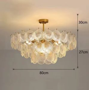 Scallop Shell-Inspired Glass Chandelier 80cm