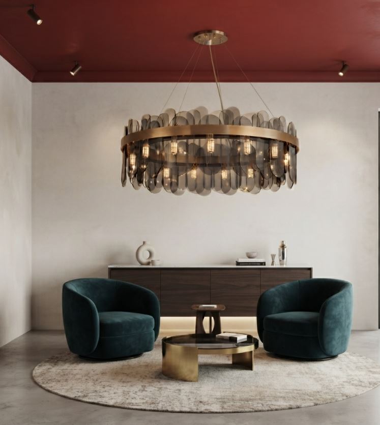 Smoky Brushed Brass Ring Light Smoky Brushed Brass Ring Light