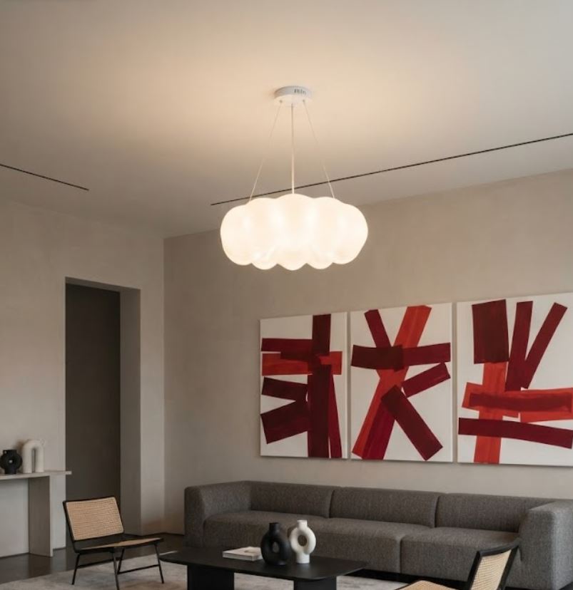 White Cloud Chandelier Flush Light in living room