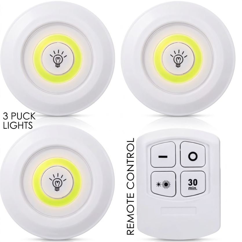 3-Piece Battery-Operated LED Cabinet Light 3-Piece Battery-Operated LED Cabinet Light