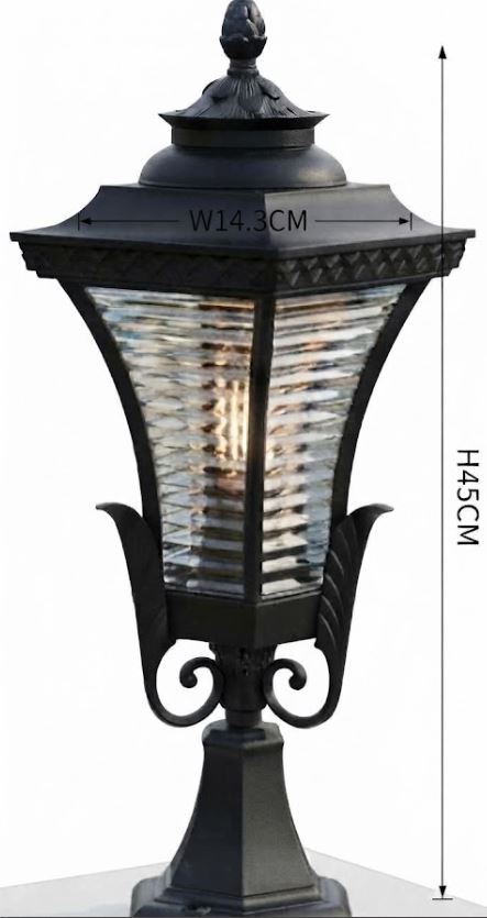 Cast-Iron Gate Pillar Lamp size