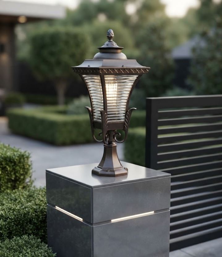 Cast-Iron Gate Pillar Lantern