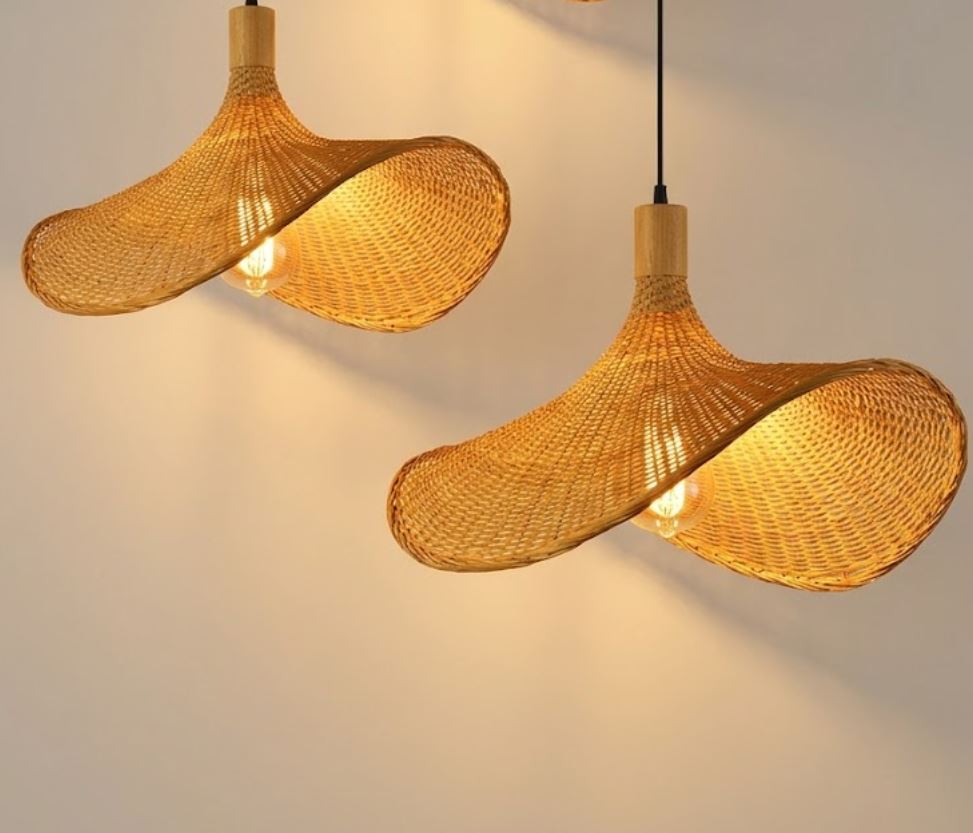 Handcrafted Woven Hat Chandelier
