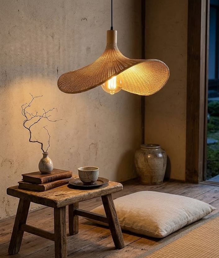 Handcrafted Woven Straw Chandelier Light