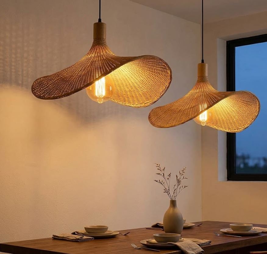 Handcrafted Woven Straw Hat Chandelier Handcrafted Woven Straw Hat Chandelier